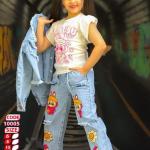 طقم الخروج جينز لبوبو الوان