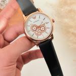 ساعات  جلد ارماني اسود نقشه سيور