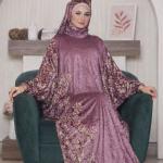 ملحف قطيفه لميع نقش ورود