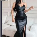 فستان جلد ساده الوان