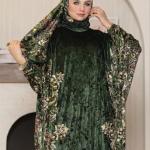 ملحف قطيفه لميع نقش ورود