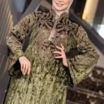 عبايه فروع مع ورود قطيفه الوان