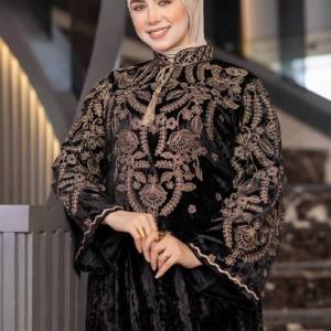 عبايه فروع مع ورود قطيفه الوان