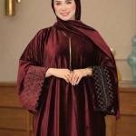 الملحفه القطيفه تطريز الاكمام الوان