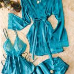 بجامه 3 قطع ساتان الوان في تانتيل
