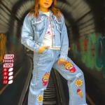 طقم الخروج جينز لبوبو الوان