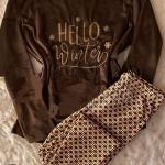 بجامه بني شيكولاته في بنطلون مشجر نجورم