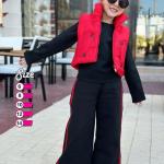 طقم 3 قطع  جاكت بمب مع بلوفر صوف