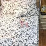 ملايه استيك 3 قطع ابيض في دموع مشجره