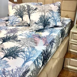 ملايه استيك 3 قطع ابيض في أشجار