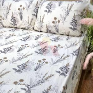 ملايه استيك 3 قطع ابيض في سنابل