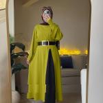 تونيك فتحه من ع الجنب و  جيبه وحزام ومعصمين