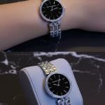 ساعه ذهبي وفضي استيك معدن بلاسترس