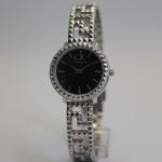 ساعه فضي وذهبي الوان استيك معدن مضلع