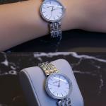 ساعه ذهبي وفضي استيك معدن بلاسترس