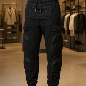 بنطلوت اسود جيوب واحزمه