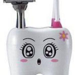 حامل فرش أسنان شكل ضرس لحمل 4 فرشة أسنان أبيض D624 Anya