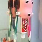 حامل معجون و فرش أسنان كلب 1 قطعة ألوان متعددة