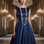 عقد لولي وصدف مدور