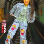 طقم الخروج جينز لبوبو الوان