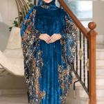 ملحف قطيفه لميع نقش ورود