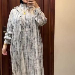 فستان قطعتين حزام خصر الوان