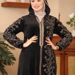 عبايه كابتشو قطيفه الوان نقش ورد صغير