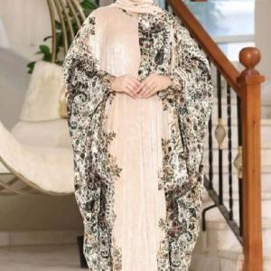 ملحف قطيفه لميع نقش ورود