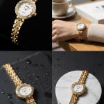 ساعه موديل ماركه شانيل ذهبي وفضي استرس