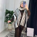 السوت 3 قطع ساده في شال بشراشيب