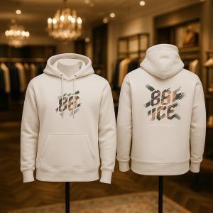 هودي قطن ناعم بيج مطبوع