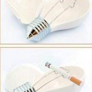 طفاية سجائر إبداعية على شكل لمبة مصنوعة من الميلامين ألوان متعددة D536 Anya