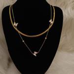 عقد نسائي طبقتين بشكل فراشات