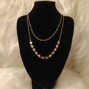 سلسلة نسائية مزدوجة طبقة سادة و طبقة بفراشات