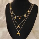 سلسلة نسائية من ثلاث طبقات بتصميم نجوم مع الهلال