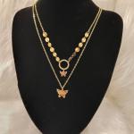 سلسلة نسائية من طبقتين بشكل دوائر مع الفراشات