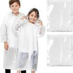 بالطو مطر بغطاء الرأس كبير بلاستيك 1 قطعة ألوان متعددة - (الحجم - صغير)