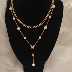 عقد نسائي مزين بتصميم لؤلؤي