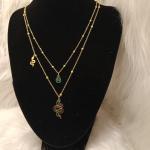 سلسلة نسائية طبقتين مزينة بشكل ثعبان