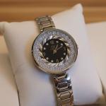 ساعات معدن استيك رفيع نقش داخل القرص الوان