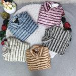 جاكت فرو ناعم مقلم الوان