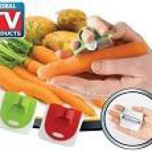 قشارة خضروات و فاكهه فى أصبع اليد سهلة و سريعة الأستخدم 2 قطعة ألوان متعددة