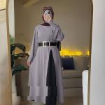 تونيك فتحه من ع الجنب و  جيبه وحزام ومعصمين