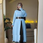 تونيك فتحه من ع الجنب و  جيبه وحزام ومعصمين