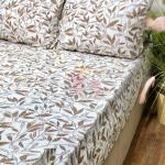 ملايه استيك 3 قطع ابيض في فروع شجر بونيه