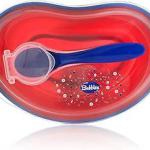 بابلز طبق بغطا و معلقة احمر