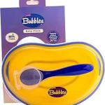 بابلز طبق بغطا و معلقة اصفر