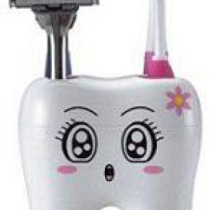 حامل فرش أسنان شكل ضرس لحمل 4 فرشة أسنان أبيض D624 Anya