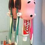 حامل معجون و فرش أسنان كلب 1 قطعة ألوان متعددة