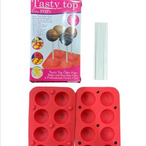 قالب كيك بوبس سيليكون 8 خانة + 8 أستيك + 25 عصا ألوان